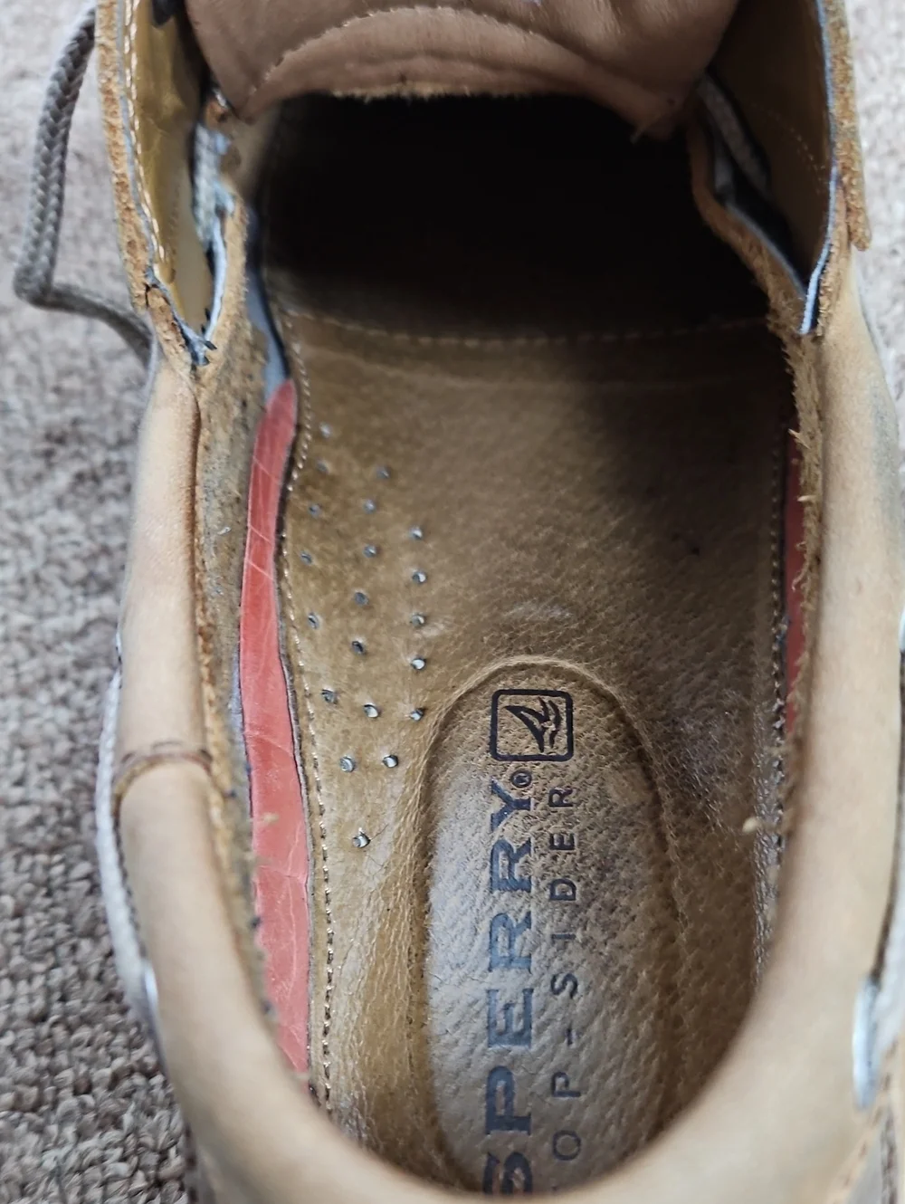 Sperry Top Sider Tan Leather Boat Shoes Sz 9 Mens